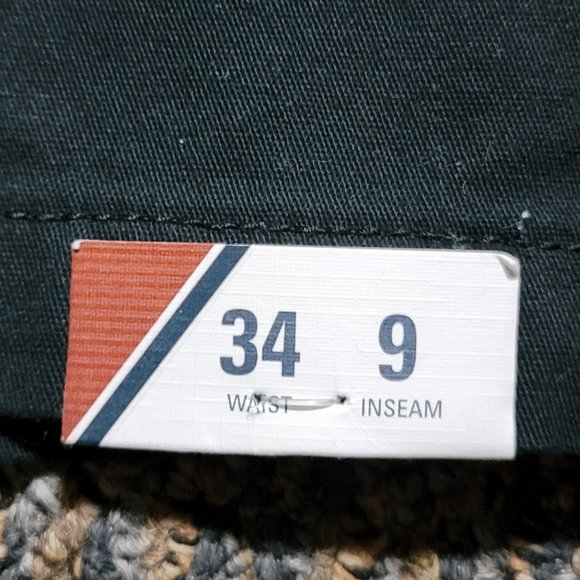 NWT Izod Men's 34 Waist Black Modern Fit 9" Shorts Sportflex Waistband Size 34 - Picture 3 of 16